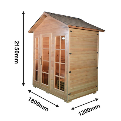 Pessoa vermelha da sala uma da sauna do vapor de Cedar Hemlock Outdoor Solid Wood