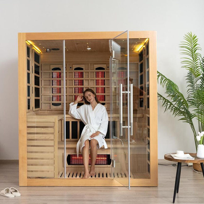 OEM combinado infravermelho da sala de vapor da sauna da multi madeira maciça das pessoas aceitável