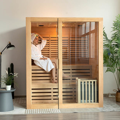 Jogos internos vermelhos da sauna de Cedar Wooden Domestic Steam Rooms para a pessoa 3