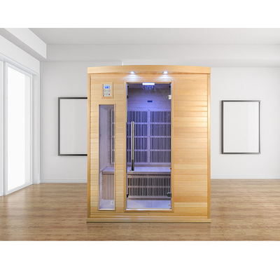 Sauna infravermelha distante seca da madeira maciça da cicuta para o tamanho da pessoa da casa 3