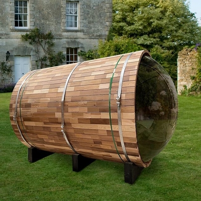 Sauna vermelha clara da vista panorâmica do vapor de Cedar Wood Electric Heater Wet exterior