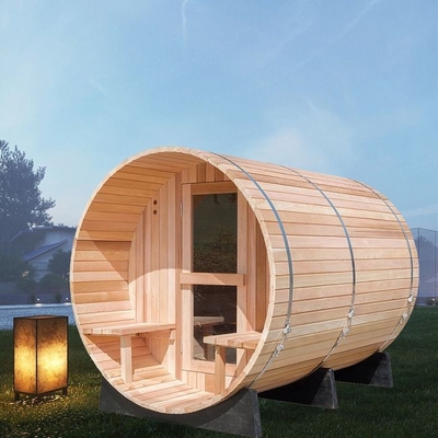 Sala tradicional de Heater Outdoor Wooden Barrel Sauna do vapor com patamar