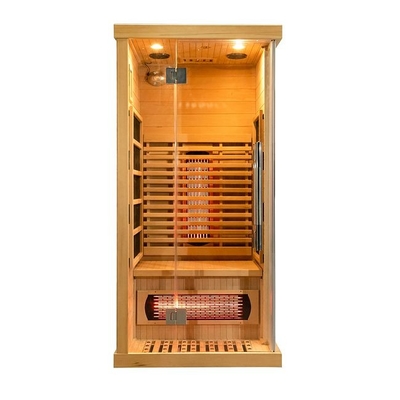 Pequeno de madeira da sauna infravermelha canadense luxuosa da casa da pessoa da cicuta 1 da madeira maciça