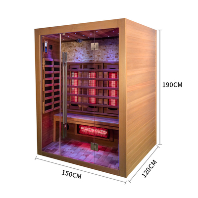 sauna infravermelha distante seca da pessoa infravermelha interna do cedro vermelho 3 da sauna da cicuta da madeira maciça 2100W