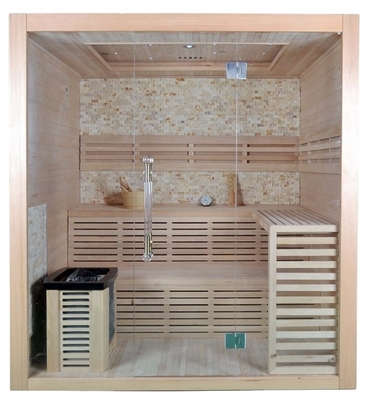 Madeira Maciça Canadense Hemlock Sauna Vapor Seca Sala 4 Pessoas Uso Interno