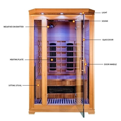 Sala de sauna doméstica canadense Hemlock 2 pessoas 1750 W com sistema de segurança