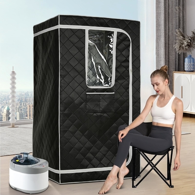 Sauna a vapor portátil de tamanho completo com controle de tempo de 0 a 99 minutos e janelas transparentes