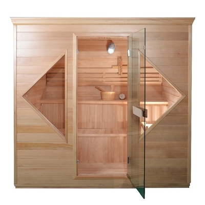 Portão de madeira Porta de madeira Sauna de vapor tradicional para 4 pessoas em ambientes internos