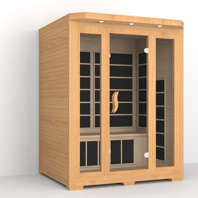 Casa de luxo interior 3 pessoas Sauna infravermelha de espectro completo Sala para spa