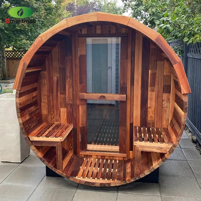 Sauna de barril de madeira exterior Sauna de madeira maciça para uso no jardim
