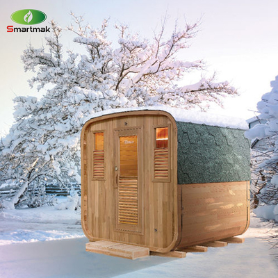 Sauna exterior de cedro com sistema de música Bluetooth / porta de vidro