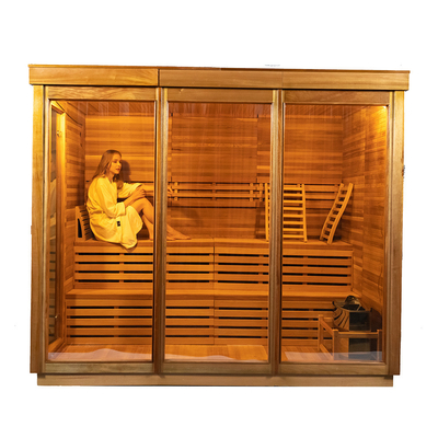 Sala de Sauna de Vapor Hemlock / Red Cedar com Gerador de Ozônio Luz LED Estilo de Design Moderno