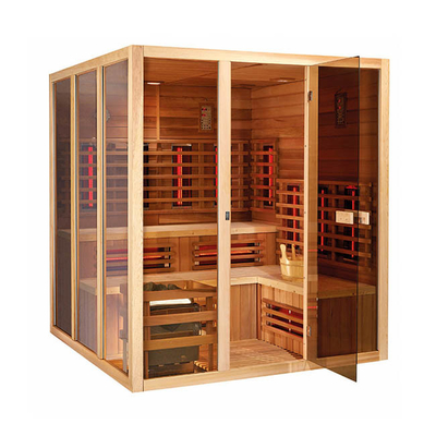 Canadense molhado interno Cedar Steam And Infrared Sauna vermelho da sauna do agregado familiar