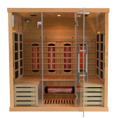 Do anúncio publicitário de madeira do vapor do ODM cedro infravermelho da pessoa da sala 3 da sauna