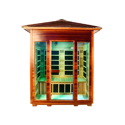Tamanho vermelho da pessoa do painel 4 do carbono da sala da sauna de Cedar Far Infrared Outdoor Dry