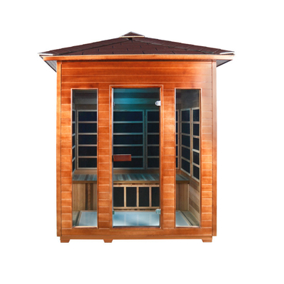 Tamanho vermelho da pessoa do painel 4 do carbono da sala da sauna de Cedar Far Infrared Outdoor Dry