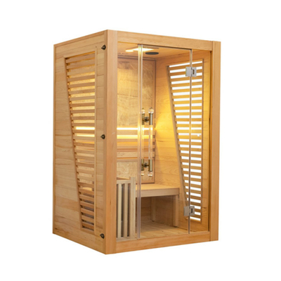 Sauna de madeira do vapor 2 tradicionais internos do tamanho da pessoa