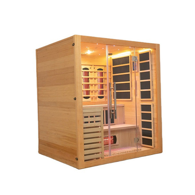Infravermelho do sistema e sala dobro da sauna da madeira do vapor para o uso da família
