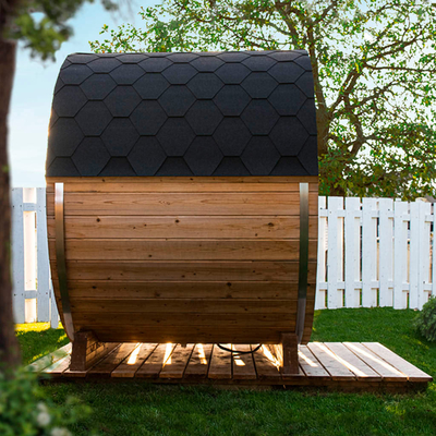 Sala vermelha de Cedar Dark Glass Outdoor Sauna para a pessoa 6