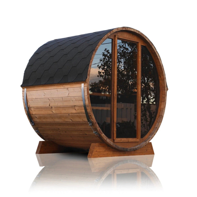 Sala vermelha de Cedar Dark Glass Outdoor Sauna para a pessoa 6
