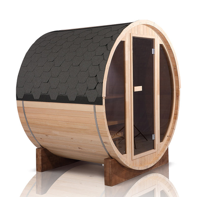 Sala vermelha de Cedar Dark Glass Outdoor Sauna para a pessoa 6