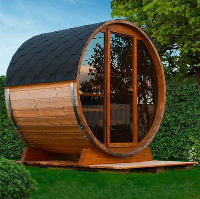 Sala vermelha de Cedar Dark Glass Outdoor Sauna para a pessoa 6