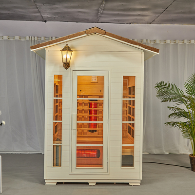 Sauna infravermelha exterior do vapor da cicuta de madeira contínua do OEM para a pessoa 3