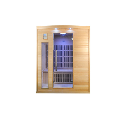 Sauna infravermelha distante seca da madeira maciça da cicuta para o tamanho da pessoa da casa 3