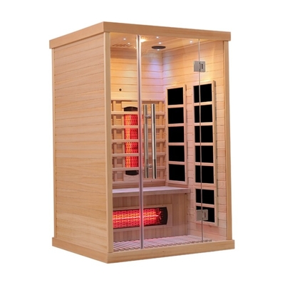 sauna infravermelha da pessoa da madeira maciça 2 da cicuta 1750W para a casa interna