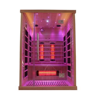 sauna infravermelha da pessoa da madeira maciça 2 da cicuta 1750W para a casa interna