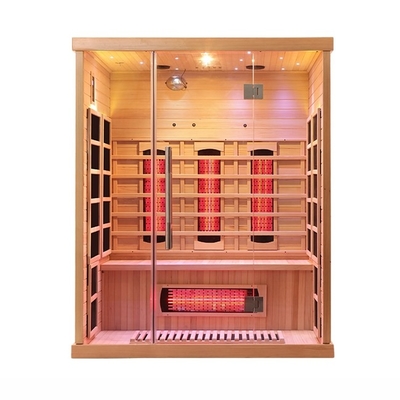 Sauna infravermelha distante da pessoa de madeira da cicuta 3 com luz colorida 2100 watts