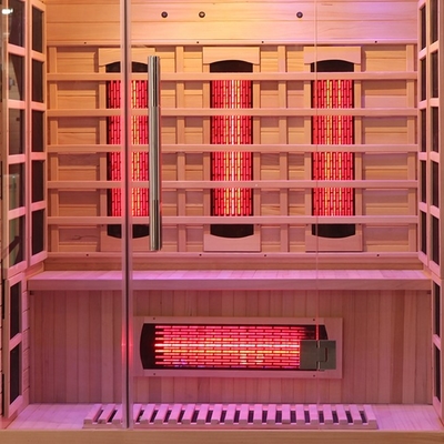 Sauna infravermelha distante da pessoa de madeira da cicuta 3 com luz colorida 2100 watts