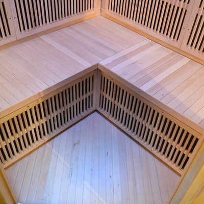 Sauna infravermelha distante interna de madeira de canto da pessoa da casa 3 - 4 do projeto com baixo EMF