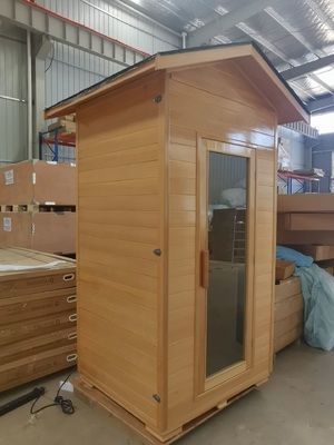 Sala exterior de madeira contínua moderna da sauna para 1 pessoa