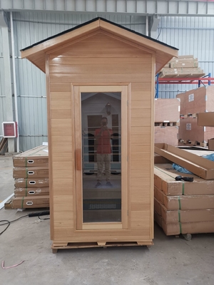 Sala exterior de madeira contínua moderna da sauna para 1 pessoa