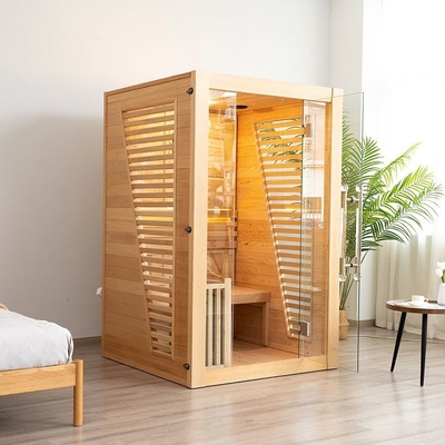 Sauna a vapor interna tradicional de madeira de cedro vermelho para 2 pessoas