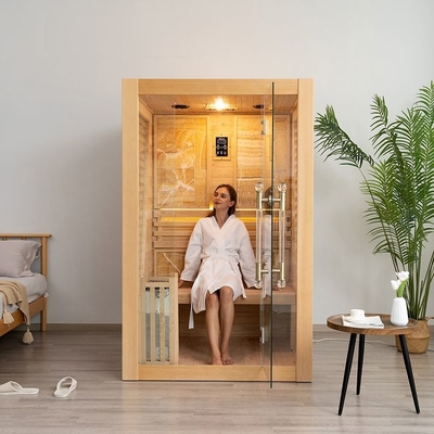 Sauna a vapor interna tradicional de madeira de cedro vermelho para 2 pessoas