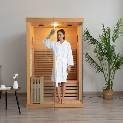 Sauna a vapor tradicional interior de madeira de cedro vermelho do Canadá para 2 pessoas para casa