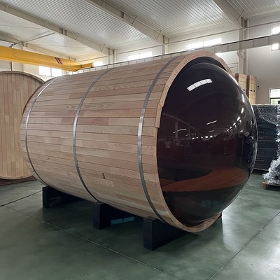 Barril de Madeira com Janela Panorâmica a Vapor ao Ar Livre Sauna com Fogão Elétrico