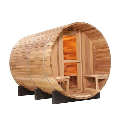 Barril externo de cedro vermelho OEM madeira maciça Sauna a vapor para quintal