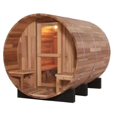 Barril externo de cedro vermelho OEM madeira maciça Sauna a vapor para quintal