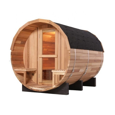 Barril externo de cedro vermelho OEM madeira maciça Sauna a vapor para quintal
