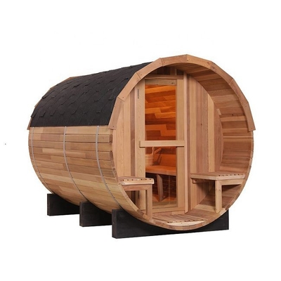 Barril externo de cedro vermelho OEM madeira maciça Sauna a vapor para quintal