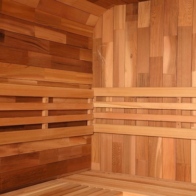 Sala de sauna seca ao ar livre de cedro para saúde e relaxamento 15 ~ 90 ° C Temperatura de montagem necessária