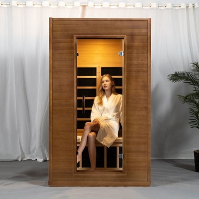 Painel interno Heater Far Infrared Sauna Room do carbono da madeira maciça para a pessoa 2