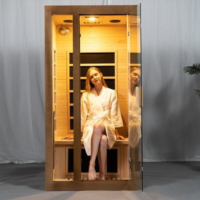 OEM completo do tamanho da pessoa da sauna 2 do espectro da casa interna da madeira da cicuta aceitável