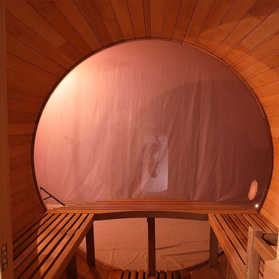 Sala ateada fogo de madeira exterior da sauna do tambor do fogão da madeira maciça com janela panorâmico