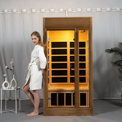 Sala de sauna em casa de madeira retangular com aquecedor de cerâmica vidro temperado 0-60 Minuto Timer