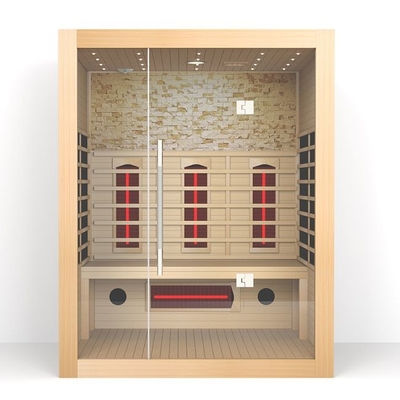 Da casa de madeira completa interna do espectro de 3 pessoas sala seca da sauna na cicuta