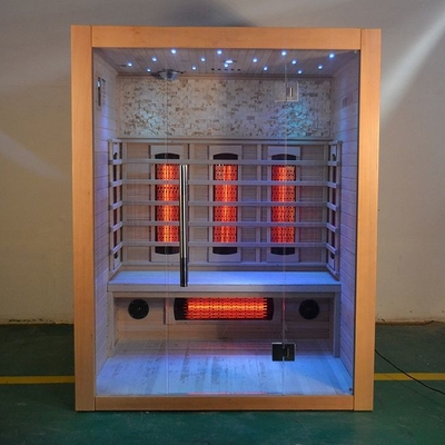 Da casa de madeira completa interna do espectro de 3 pessoas sala seca da sauna na cicuta